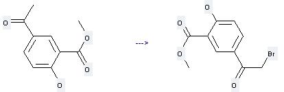Methyl 5-(bromoacetyl)salicylate can be prepared by 5-acetyl-2-hydroxy-benzoic acid methyl ester at the ambient temperature
